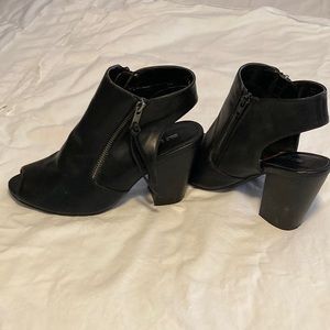 Black open toe heels